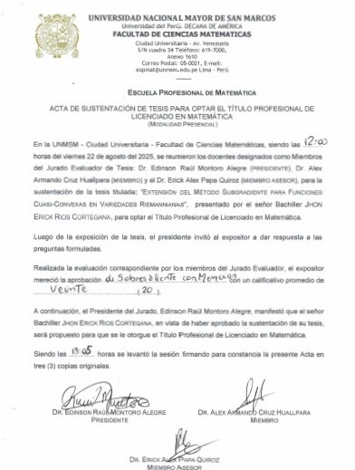 acta de sustentacion