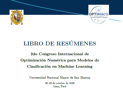 Portada del Libro de Resúmenes del congreso OPTIMACO